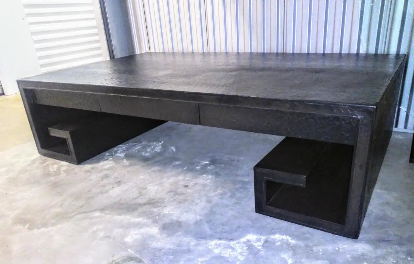 Designer crackle top coffee table