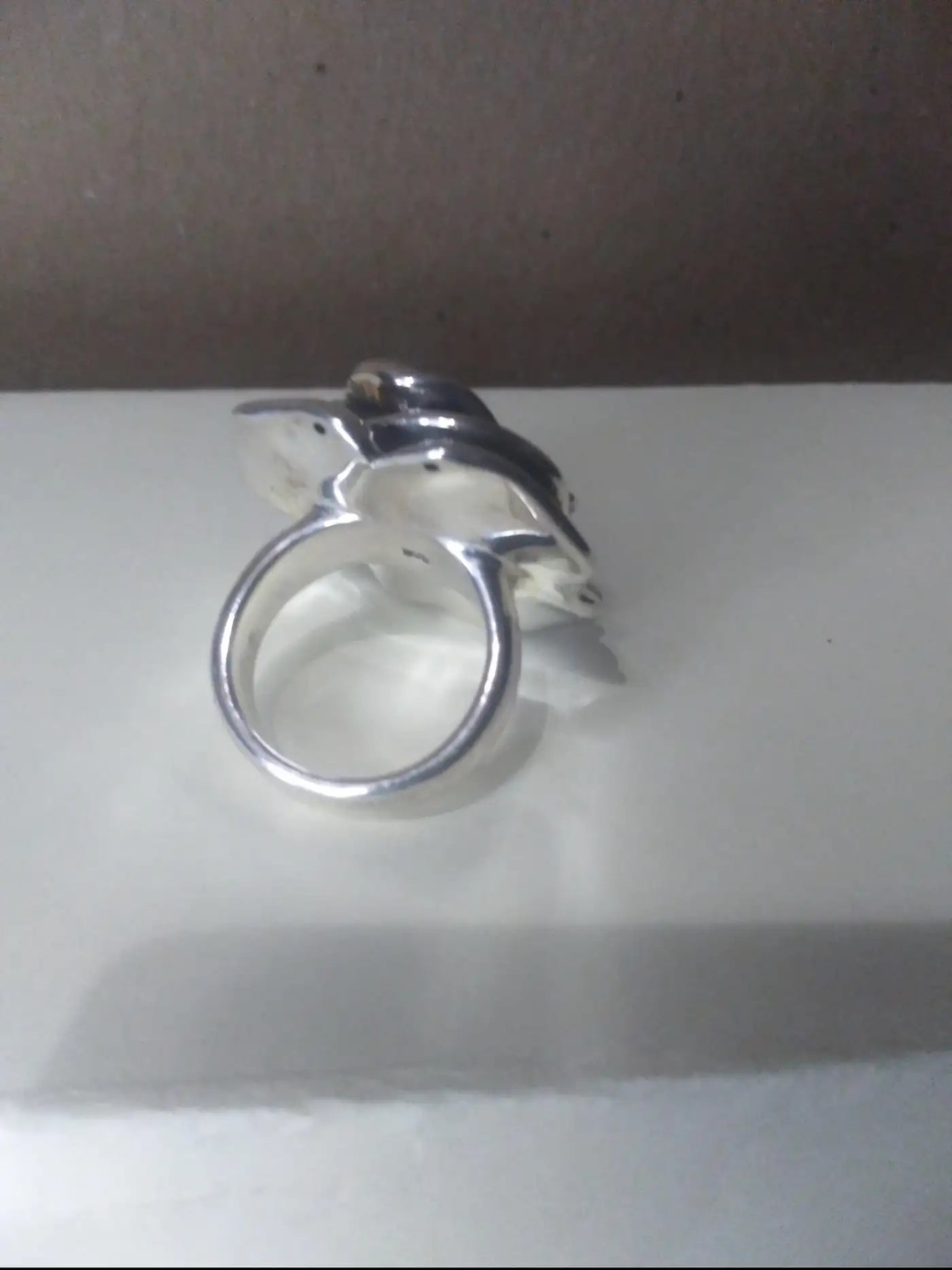 Sterling Silver Large Rose Design Ring size 9.5
