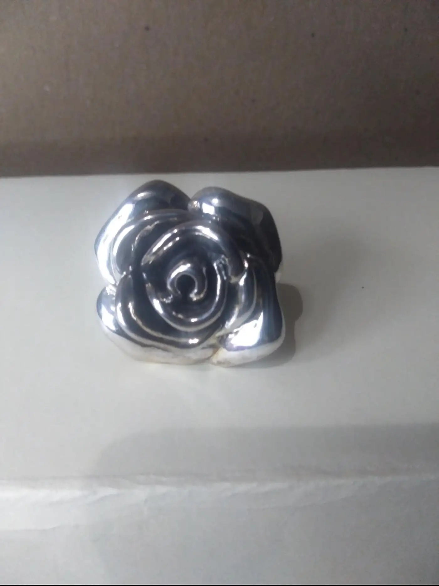 Size 9.5 sterling silver large rose ring design