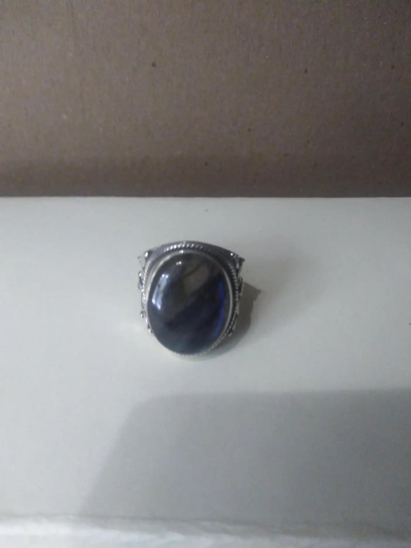 Elegant sterling silver ring with vibrant multicolored stones