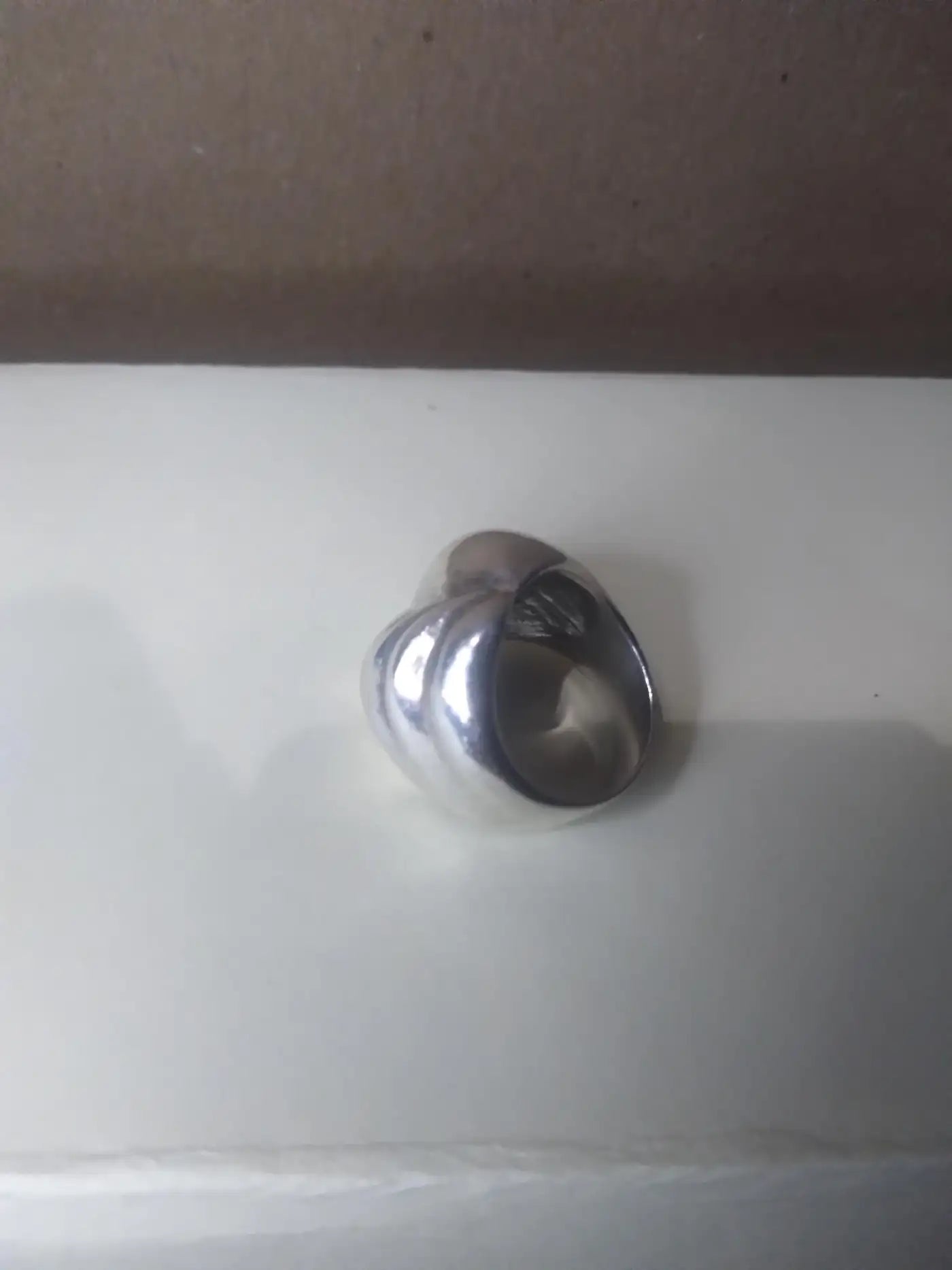 Modern waves pattern sterling silver ring size 9.5