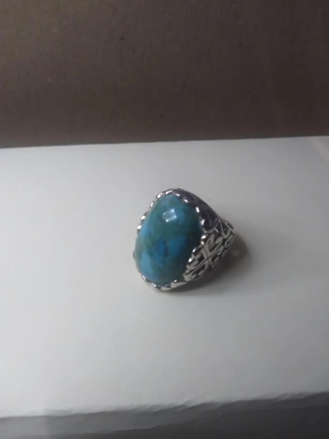 Blue turquoise sterling silver ring size 6.5