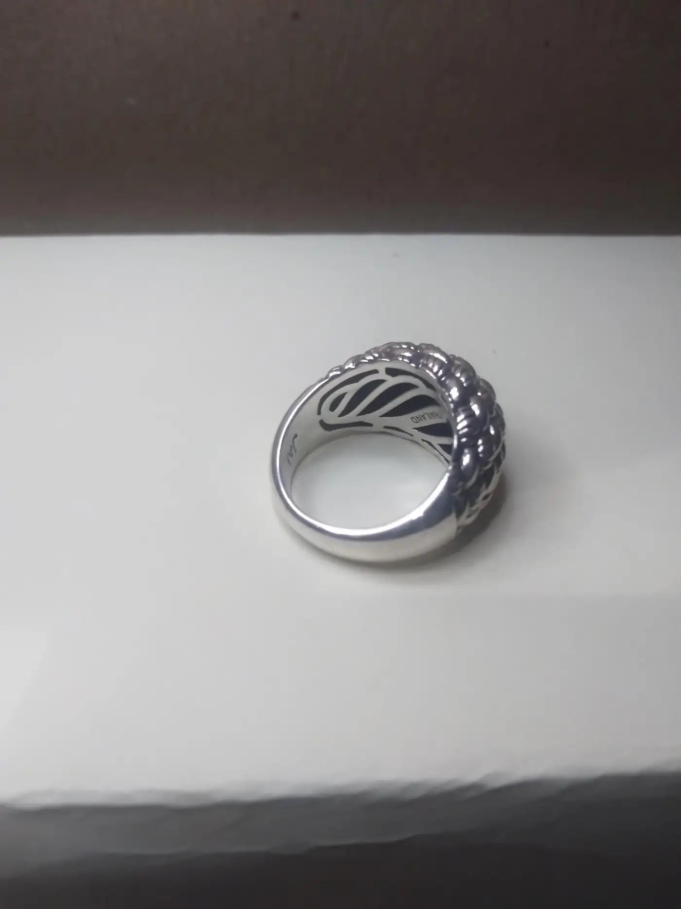 Handmade sterling silver woven ring size 8