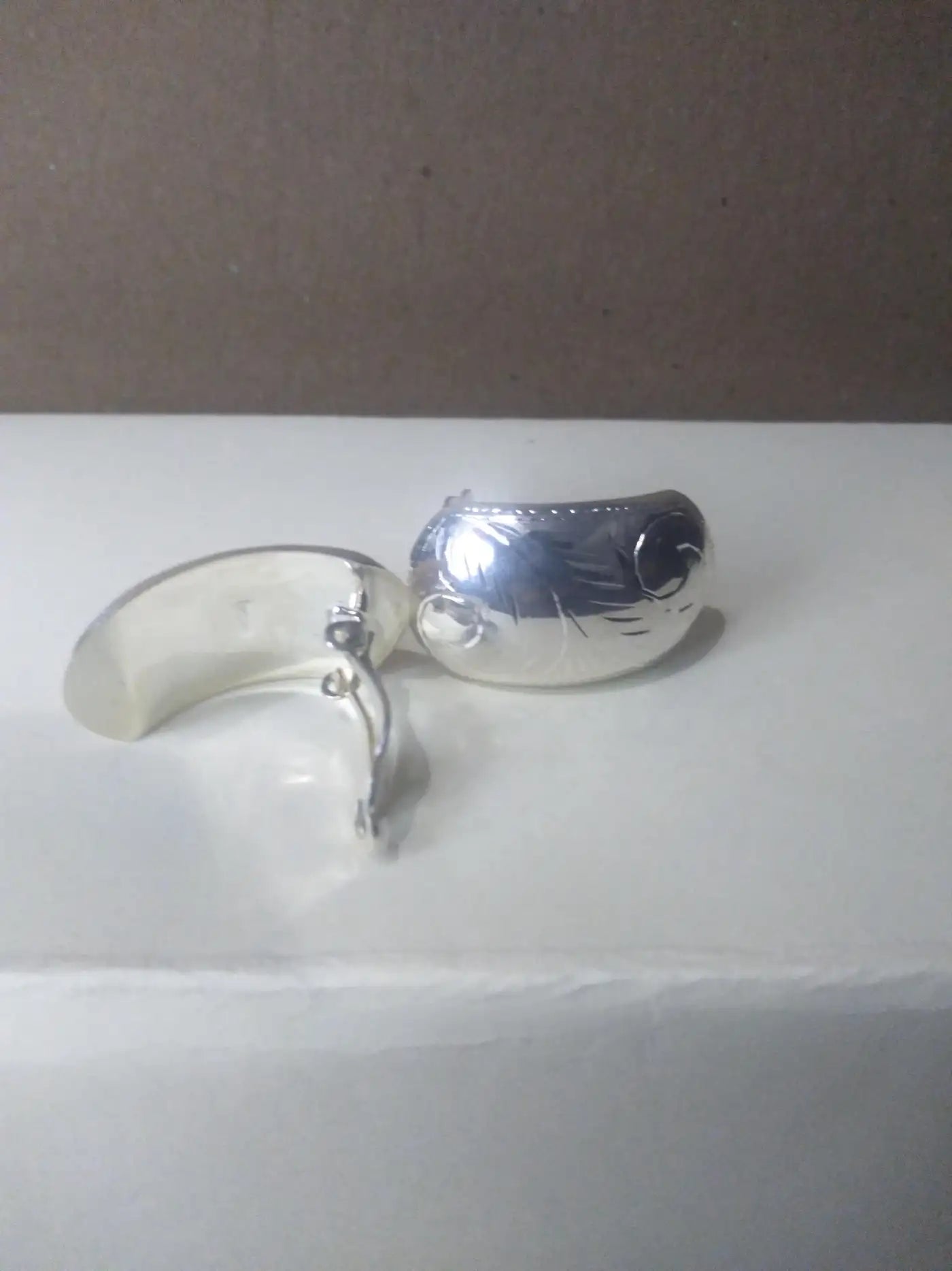 Elegant .925 sterling dome earrings clip-on style