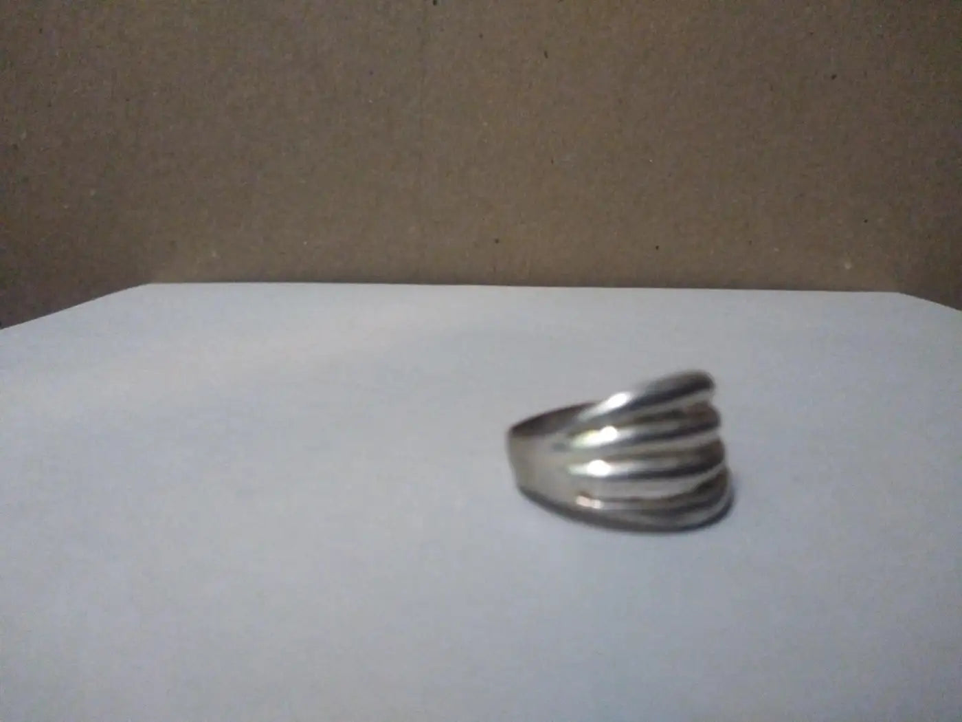 925 Sterling Silver NF w/ Gold Accents Pierced Wave Ring