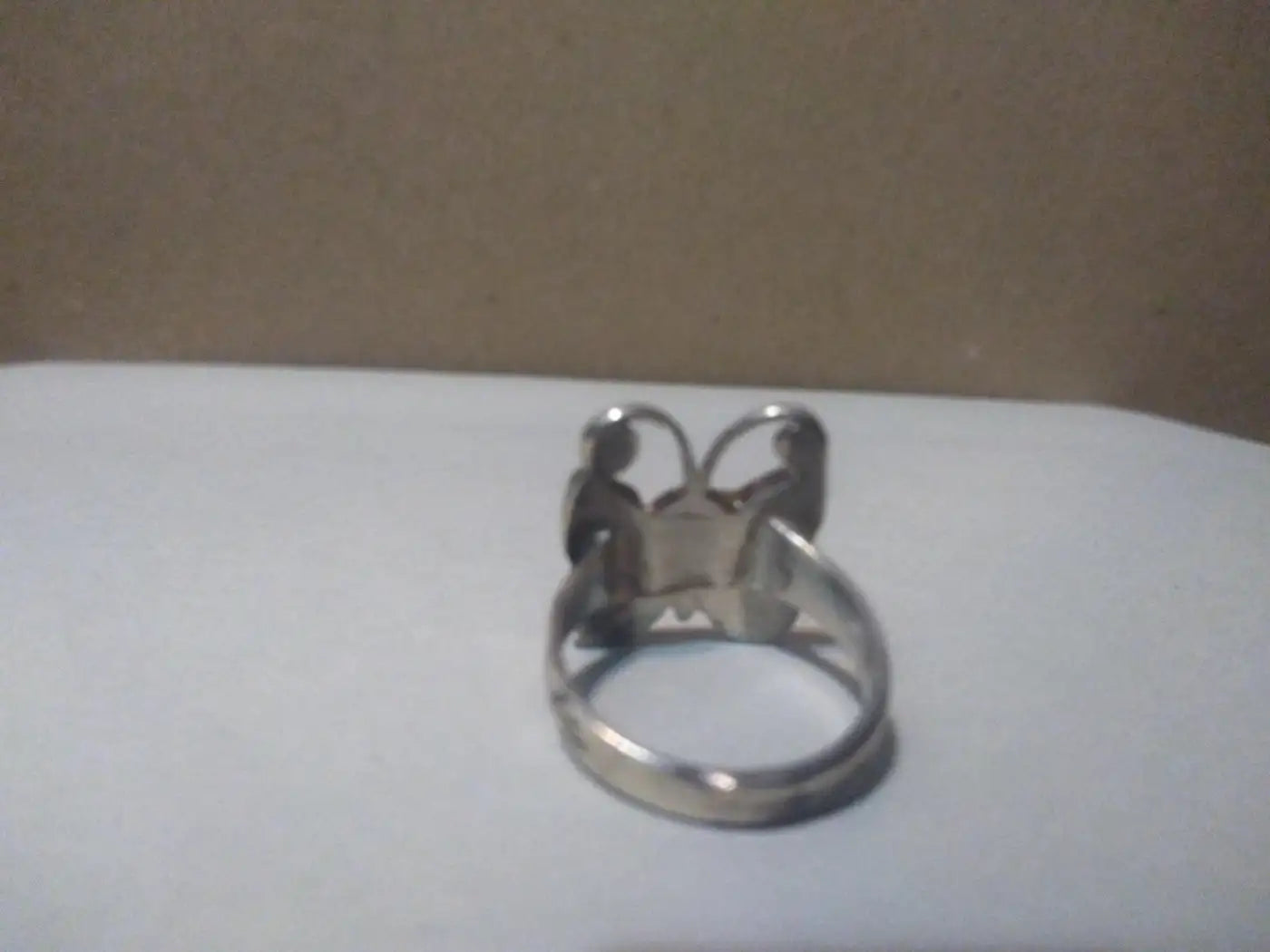 Sterling silver gemstone butterfly ring