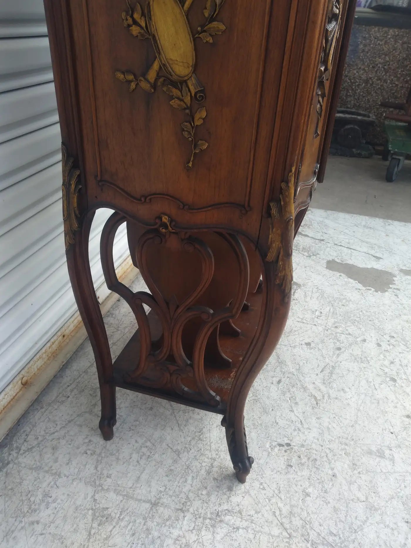 Elegant French provincial music storage cabinet