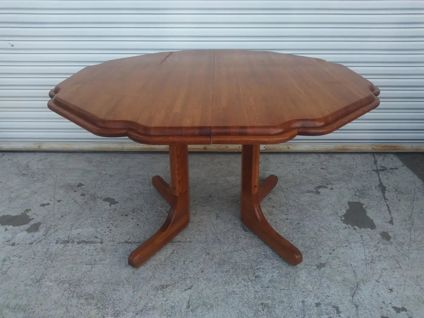 Mid-century style scalloped teak table