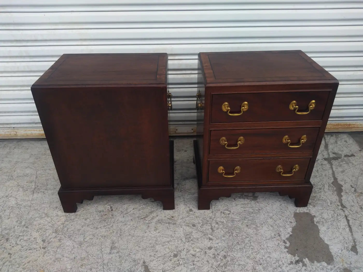 Vintage style mahogany nightstands with drawers