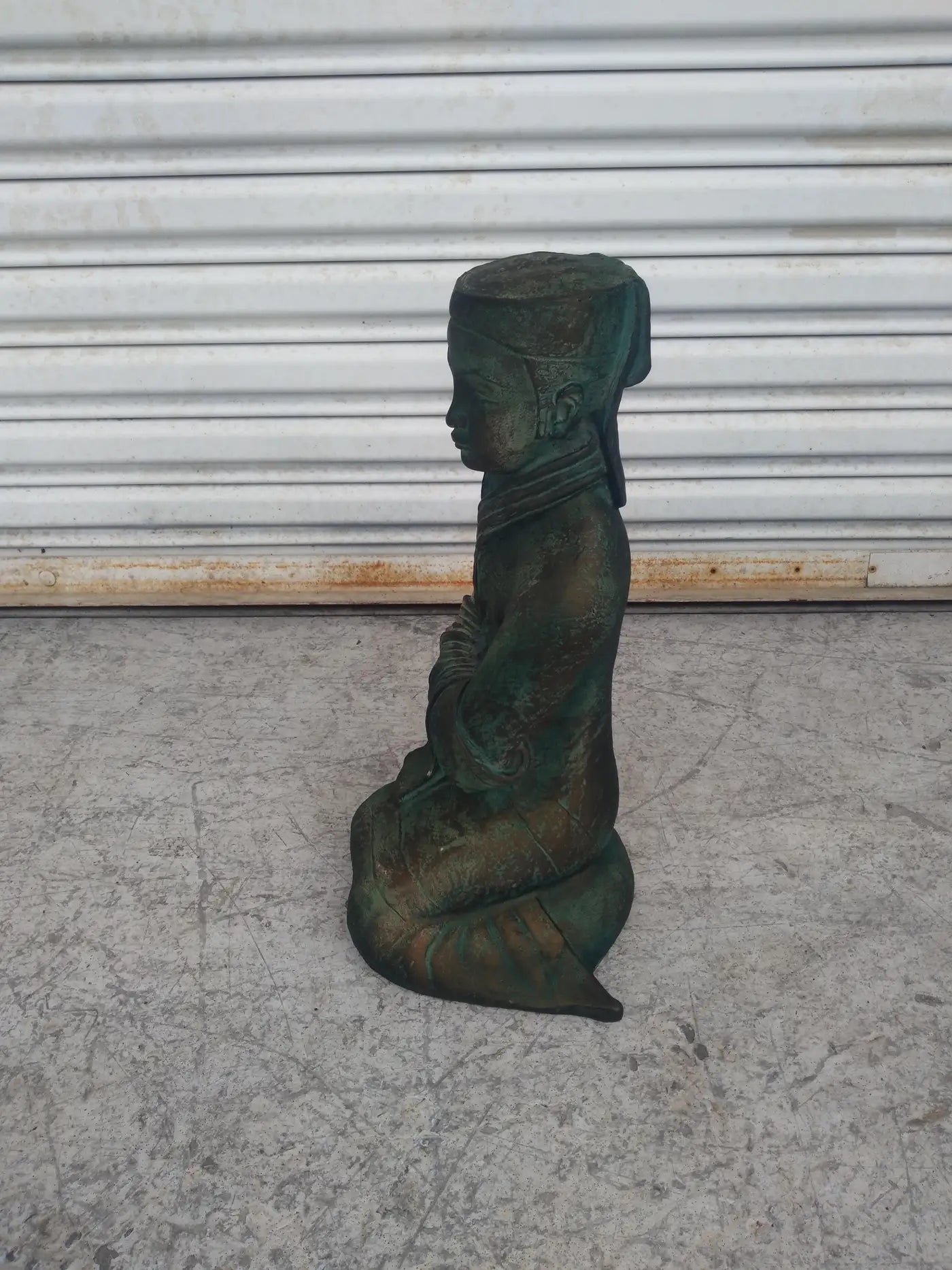 Austin Studios handcrafted green Buddha sculpture