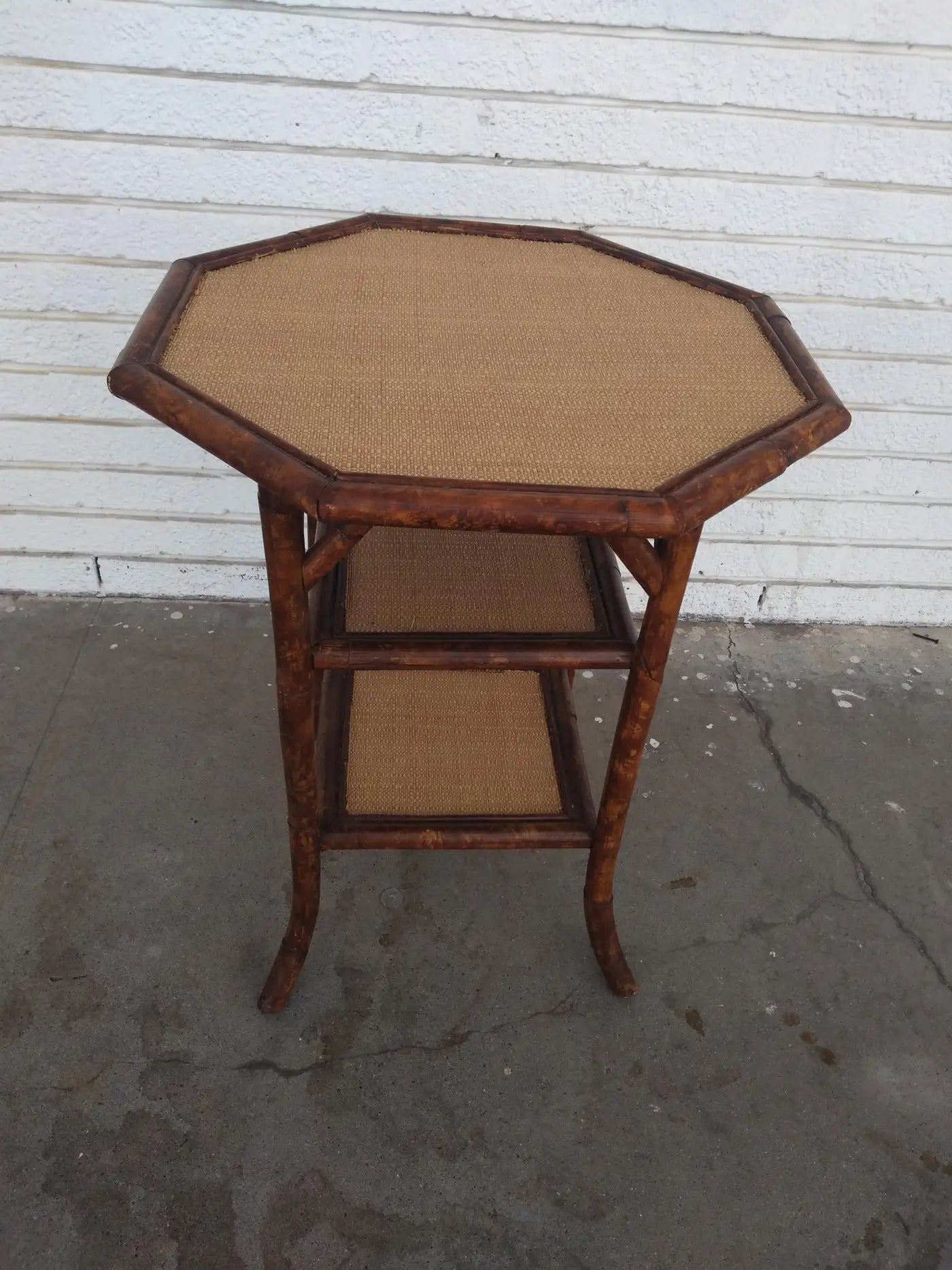 Modern boho octagon side table for a chic living room