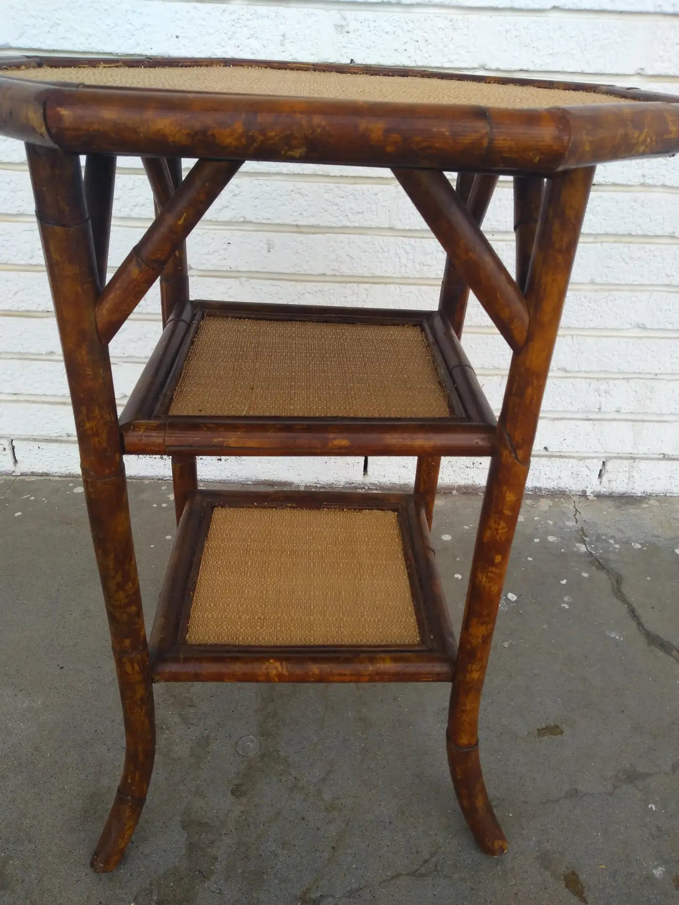 Octagon-shaped side table with boho chic design elements