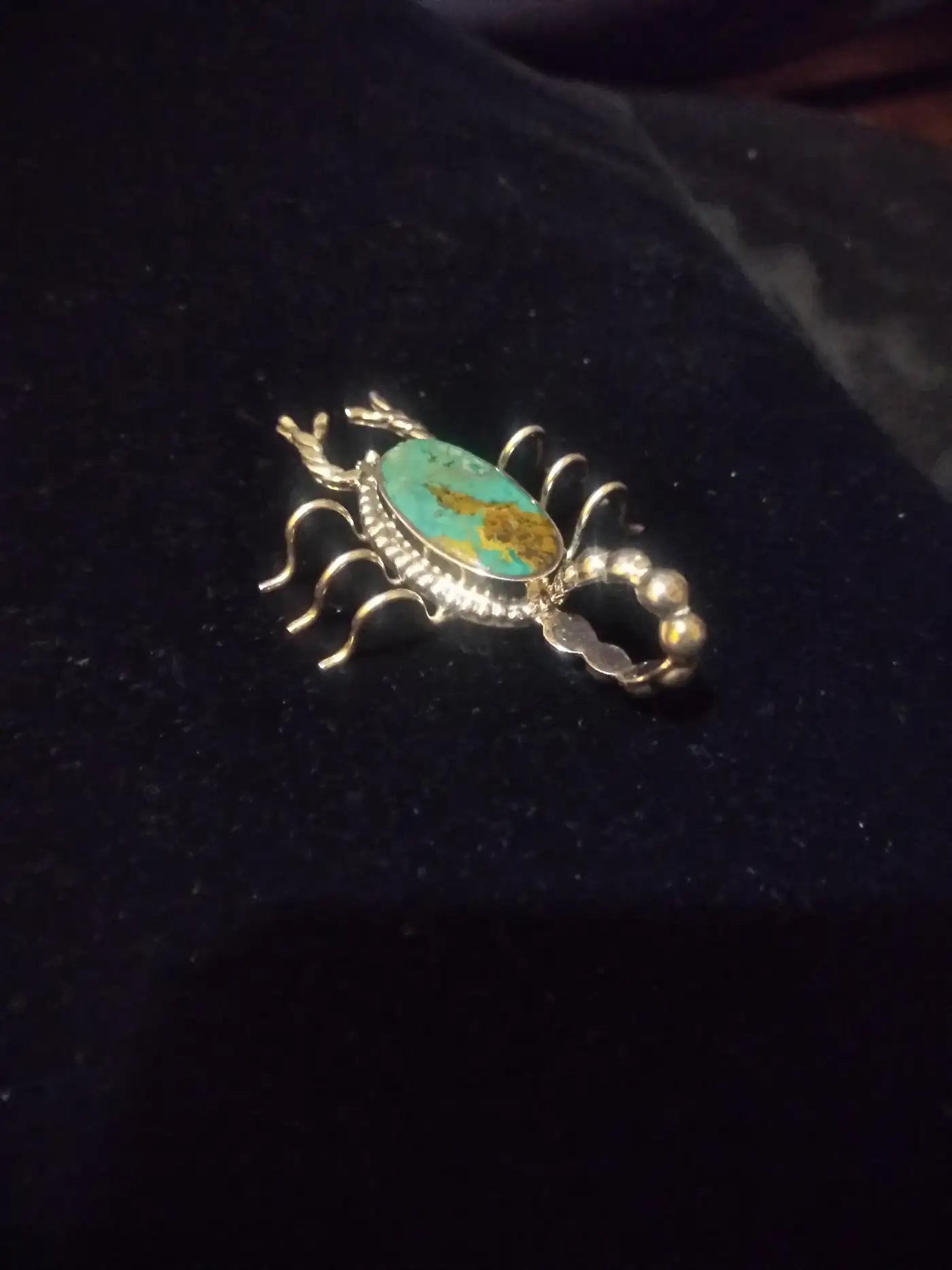 Unique Navajo sterling silver scorpion pendant
