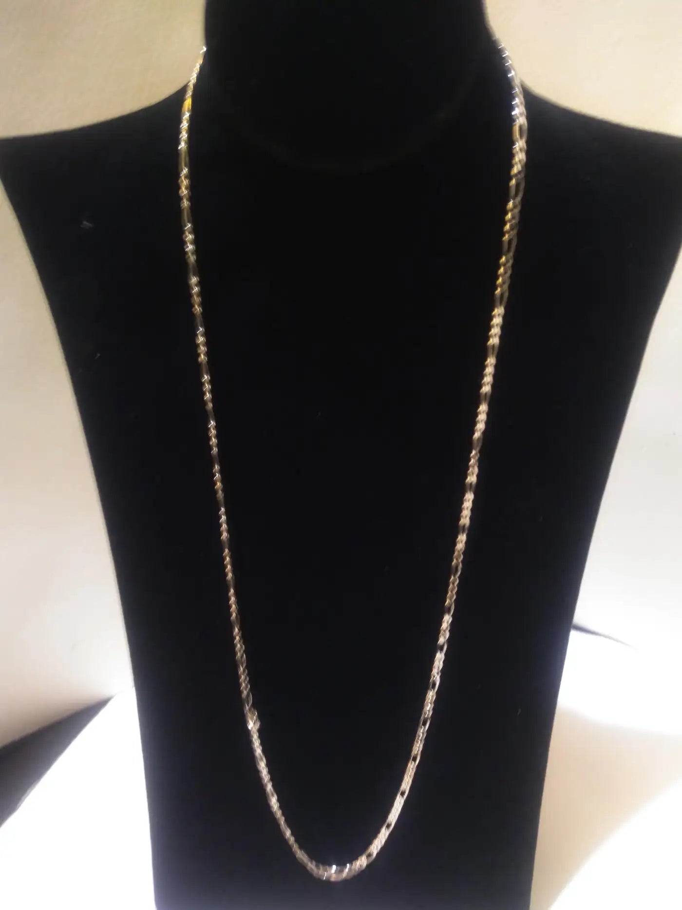 30" Sterling Silver Figaro Link Necklace with Lobster clasp