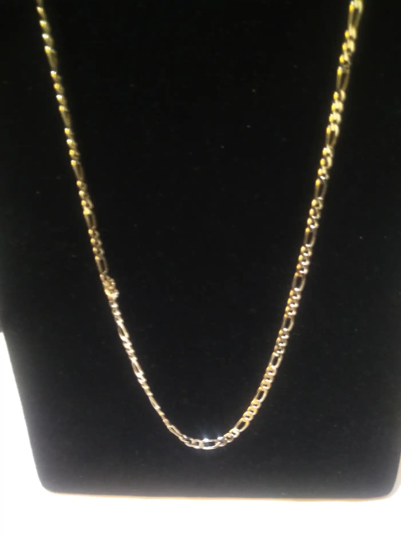 30" Sterling Silver Figaro Link Necklace with Lobster clasp
