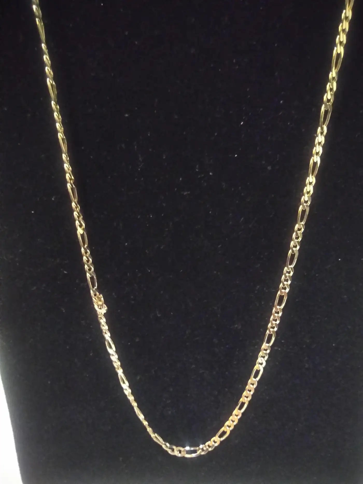 30" Sterling Silver Figaro Link Necklace with Lobster clasp