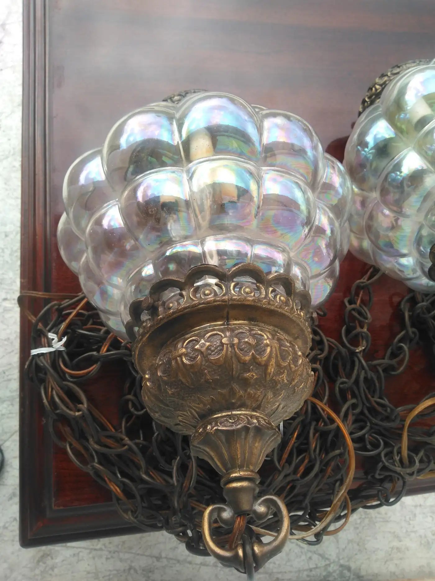 Elegant bubble glass swag lamp for home decor