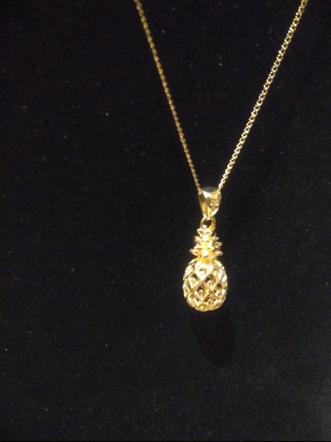 15" pineapple pendant necklace in sterling silver