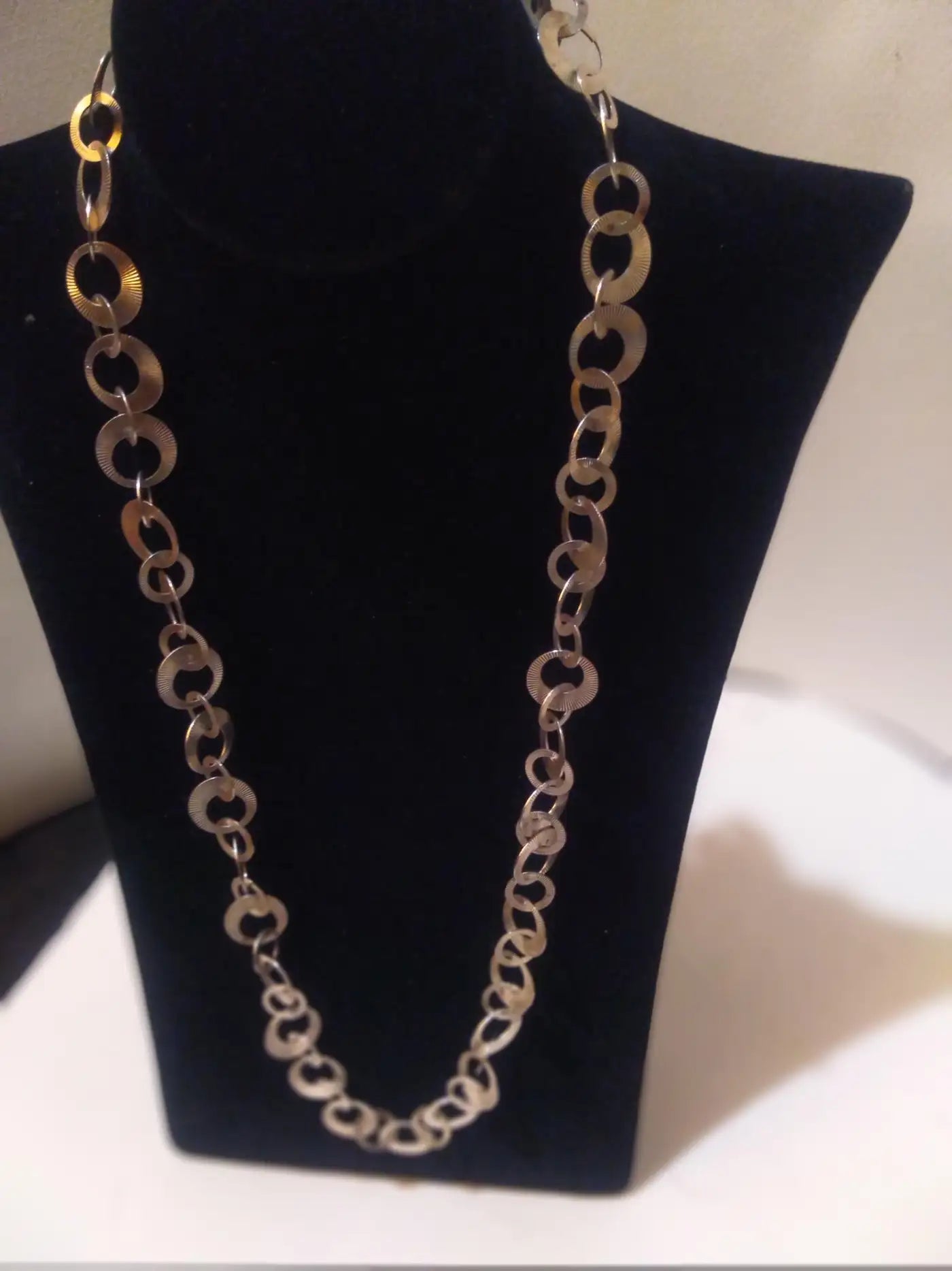 30" Sterling Silver Hoop Necklace with Lobster Clasp