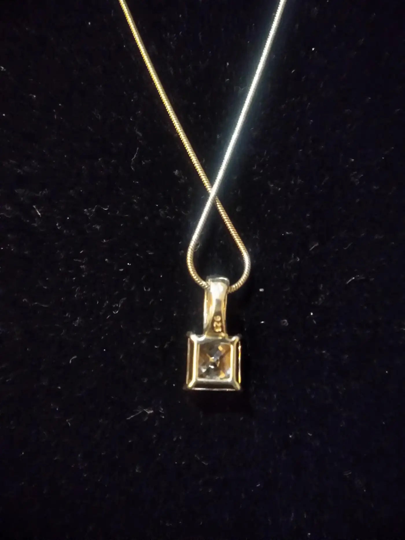 Sterling silver CZ necklace with solitaire pendant