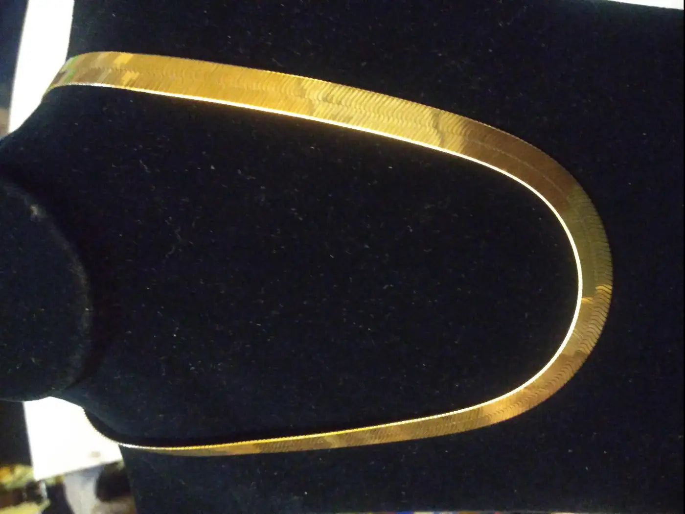 Sleek gold over sterling silver herringbone necklace