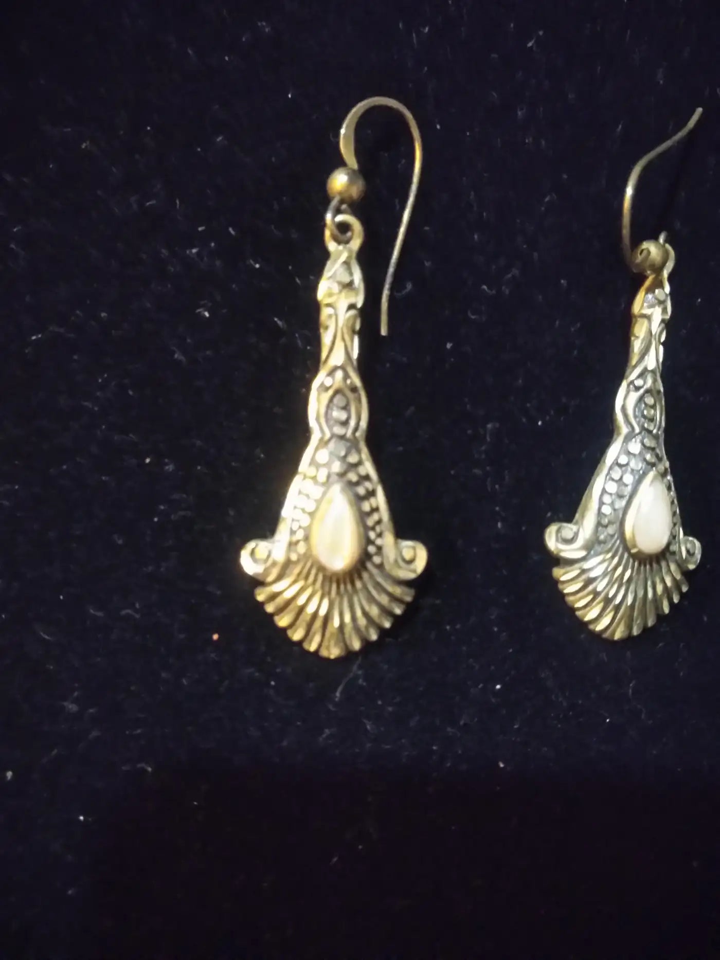 Pair of Sterling Silver and Marcasite Art Nouveau Style Earrings