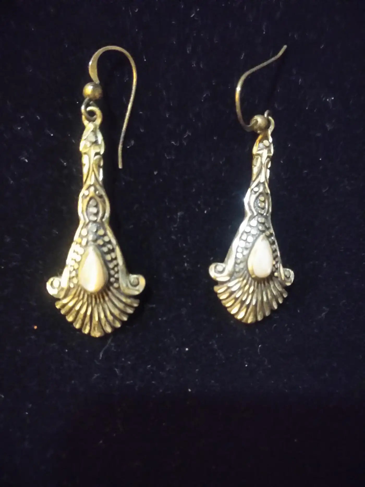 Pair of Sterling Silver and Marcasite Art Nouveau Style Earrings