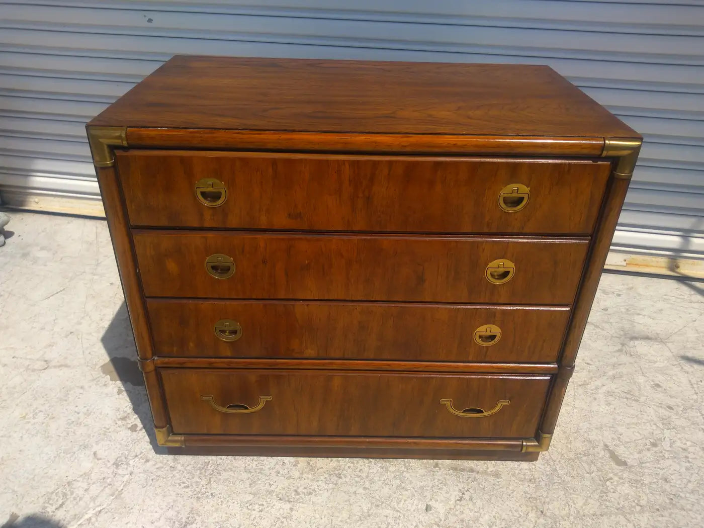 Elegant 3 drawer walnut Drexel chest