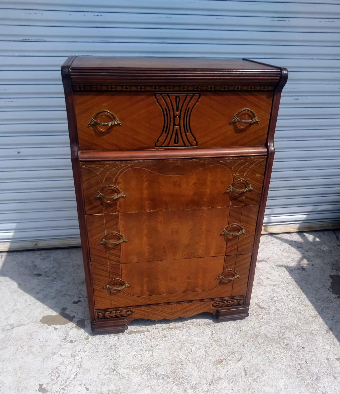 Vintage Art Deco dresser with waterfall front