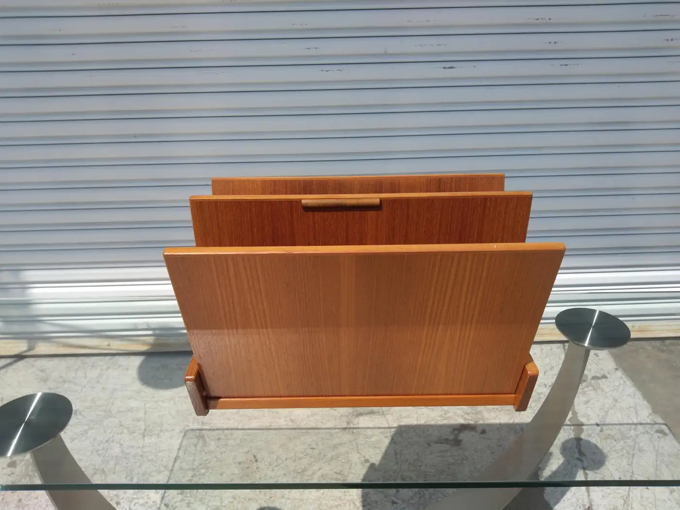 Retro Danish teak magazine rack for home decor