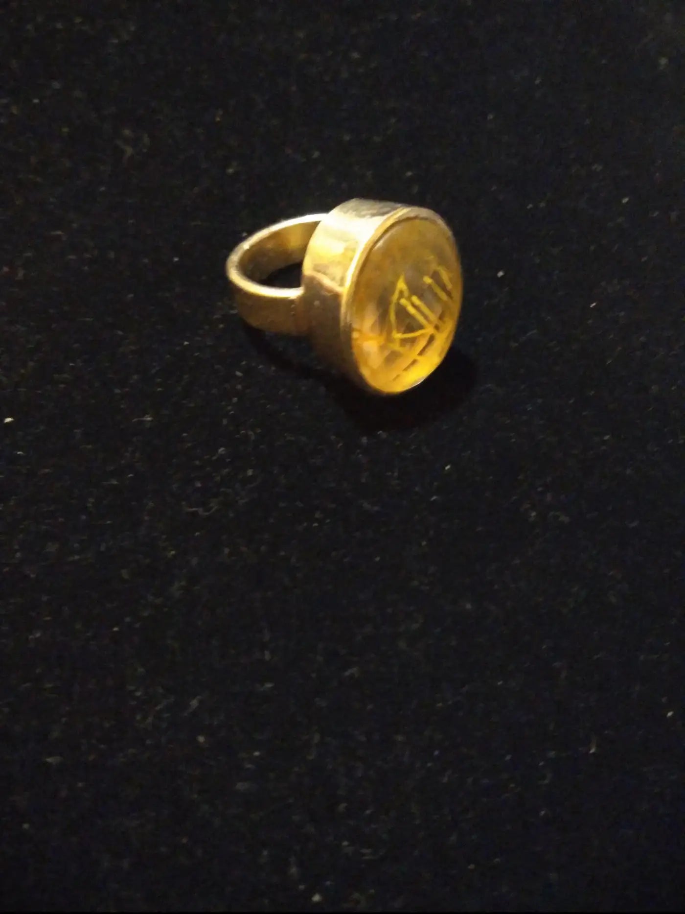 Handcrafted rutilated quartz ring in sterling silver