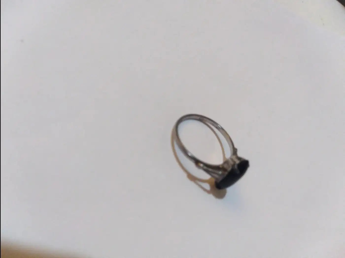 Bold black onyx ring with sterling finish