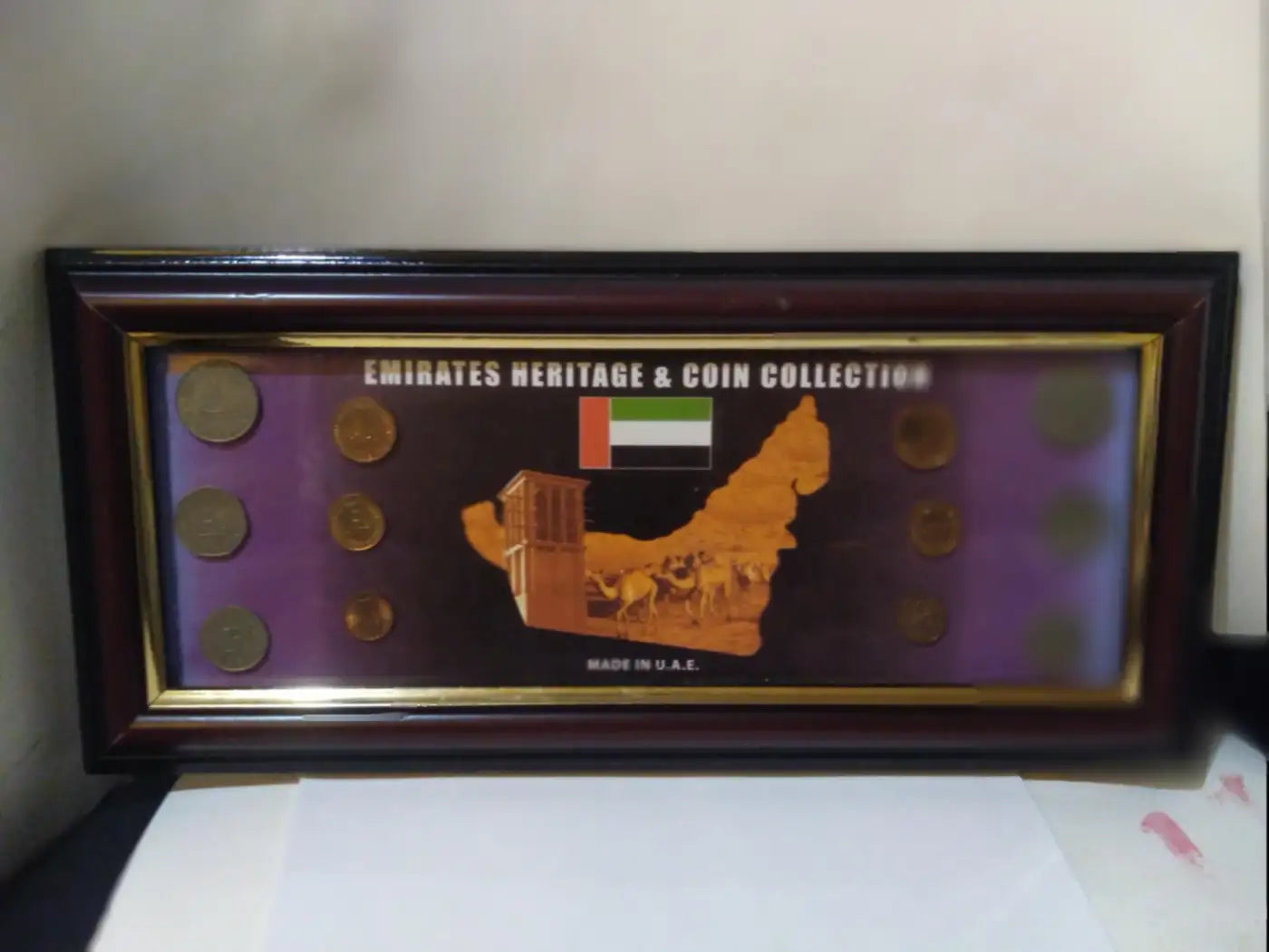 Numismatic UAE coin collection display set