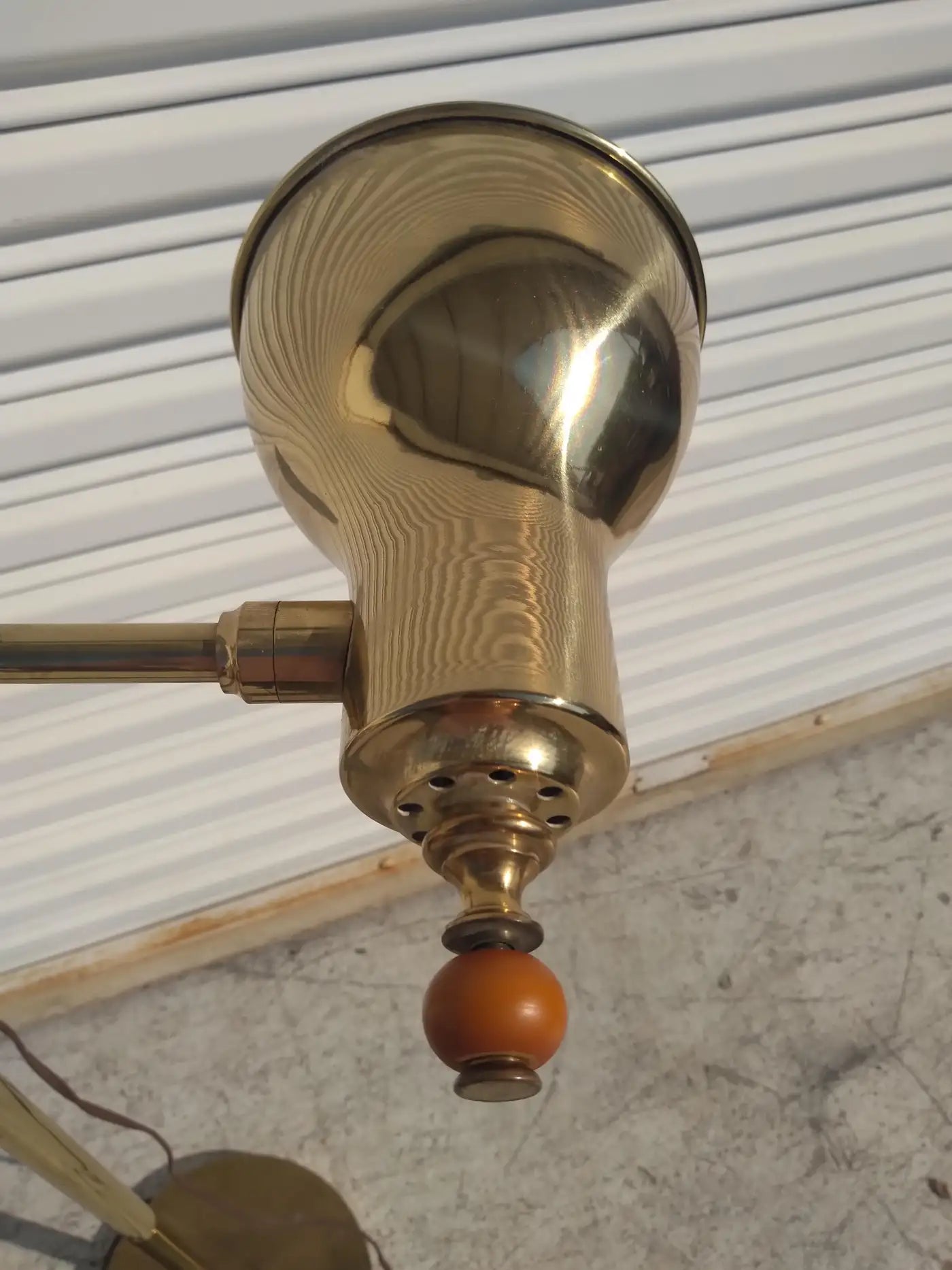 Classic Stiffel brass floor lamp with shade