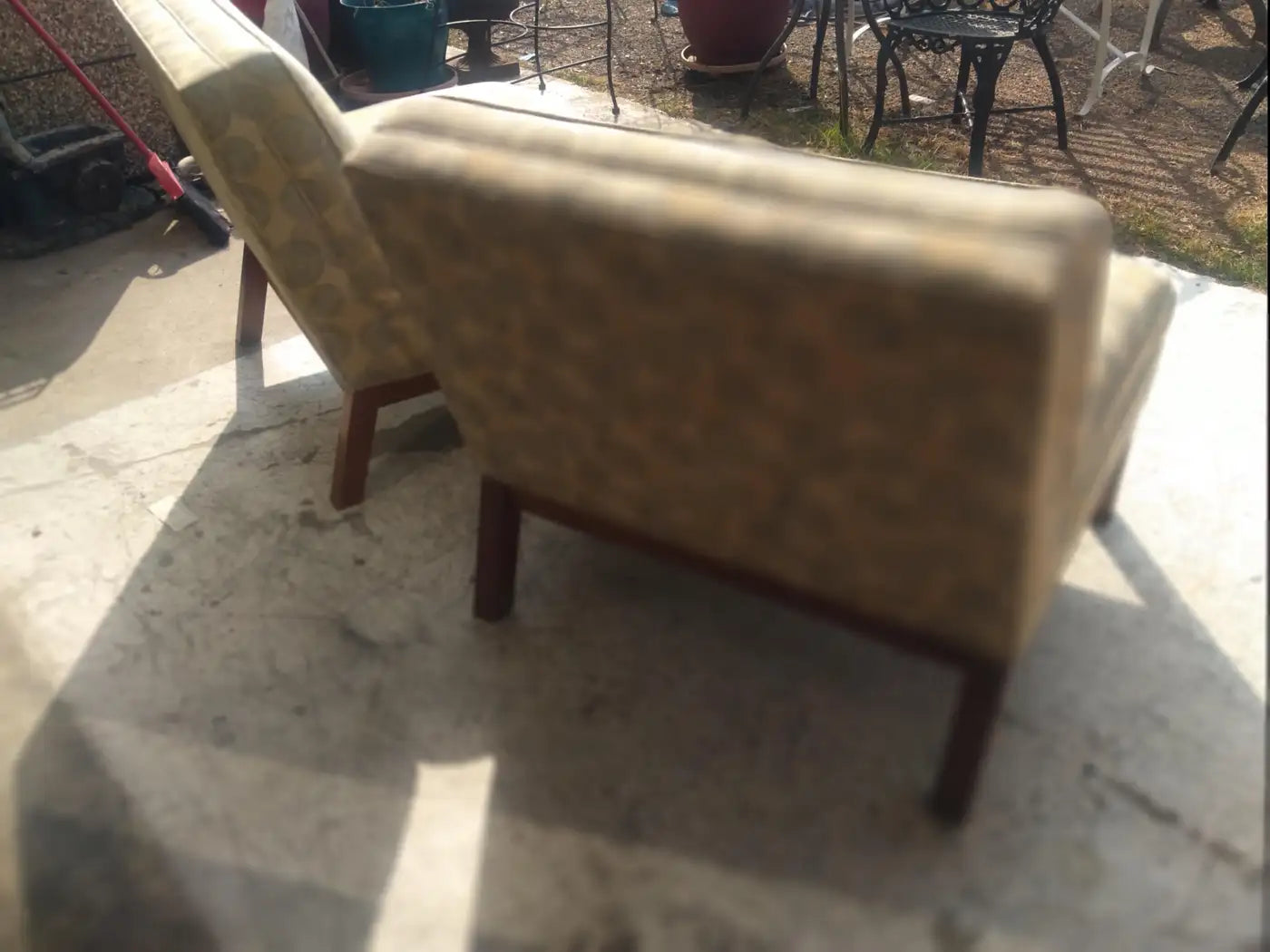 Modern slipper chairs pair with Edward Wormley design