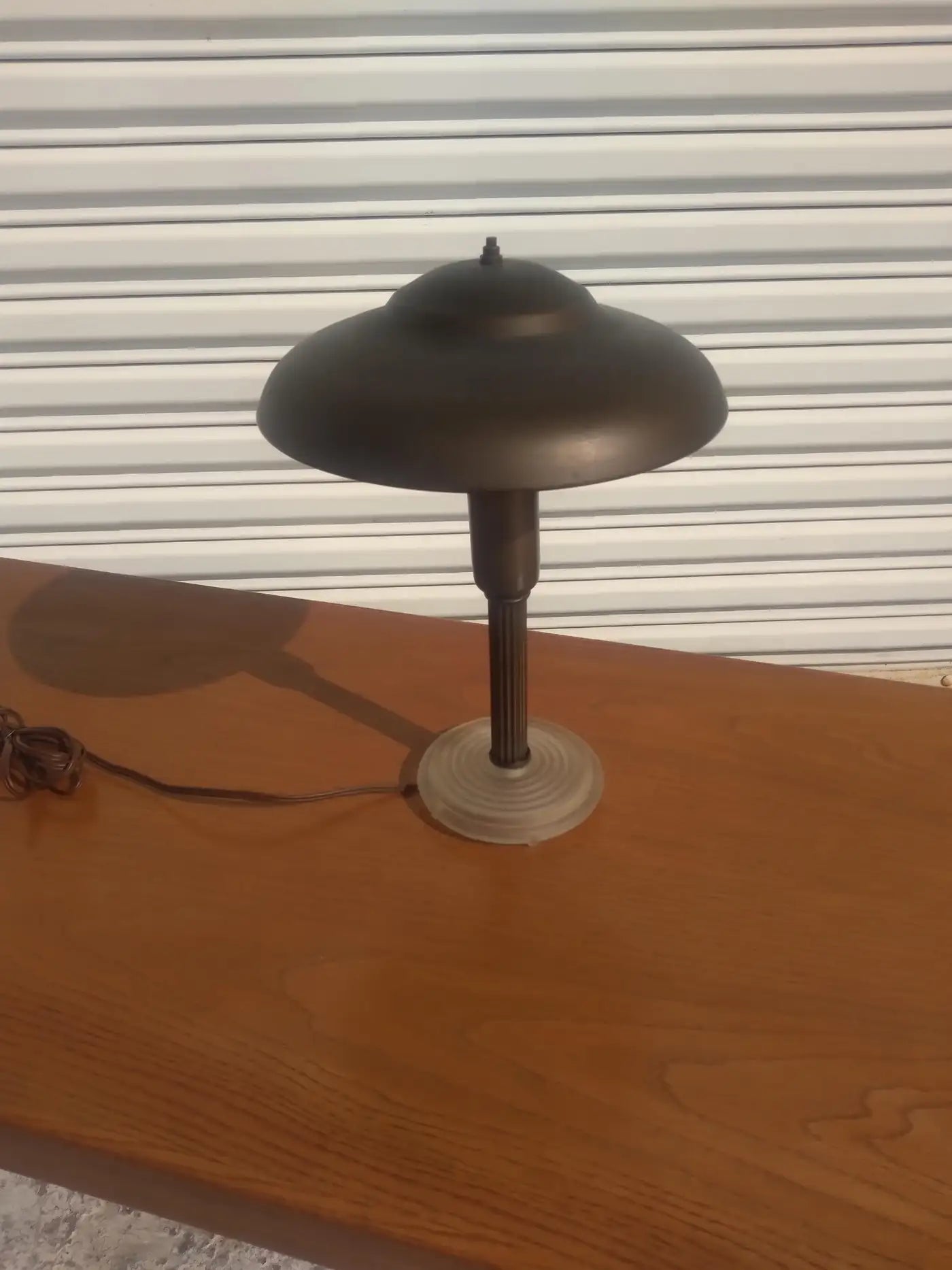 Futuristic mid-century modern flying saucer lamp