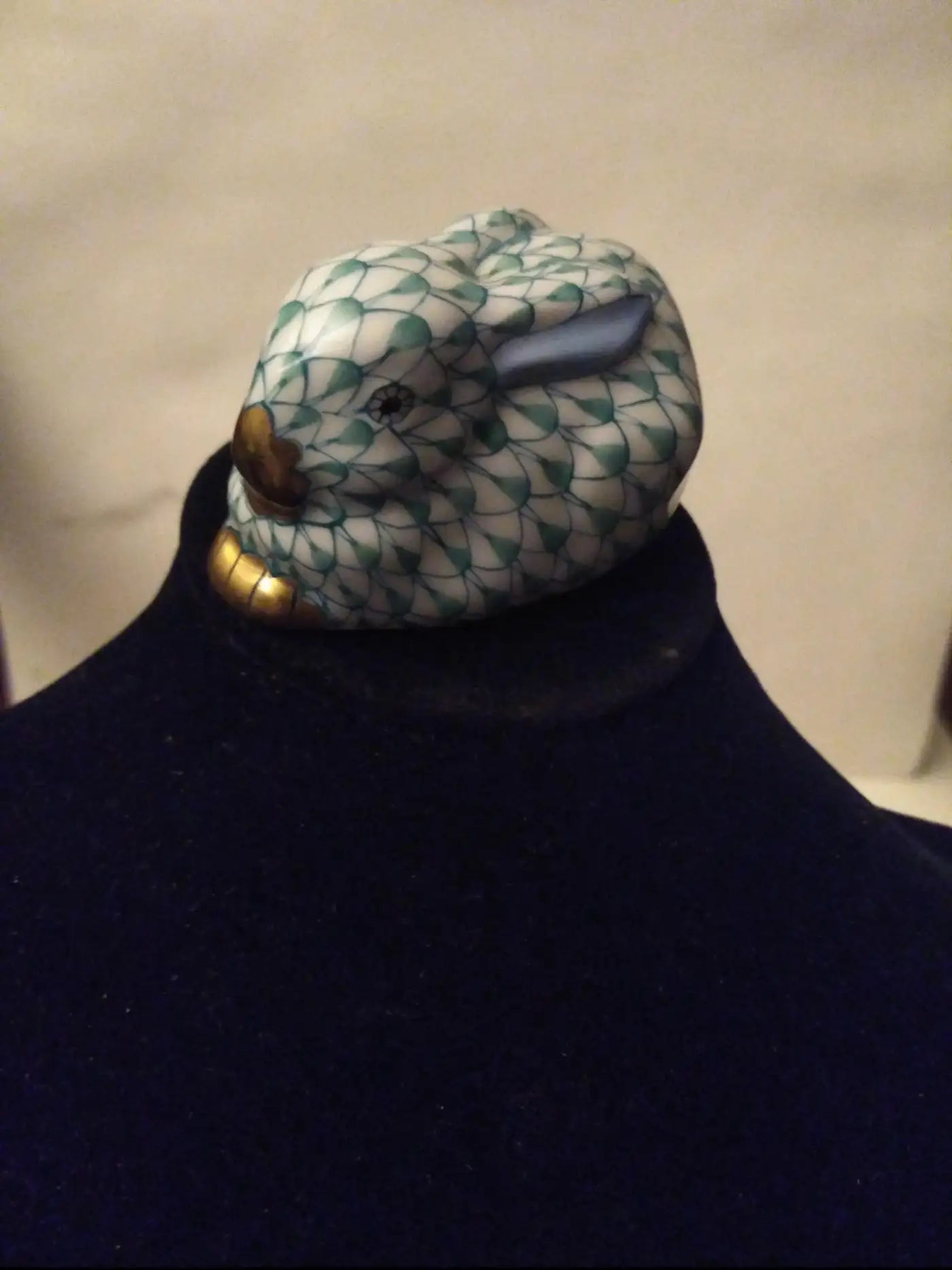 Gold-accented porcelain rabbit from Herend