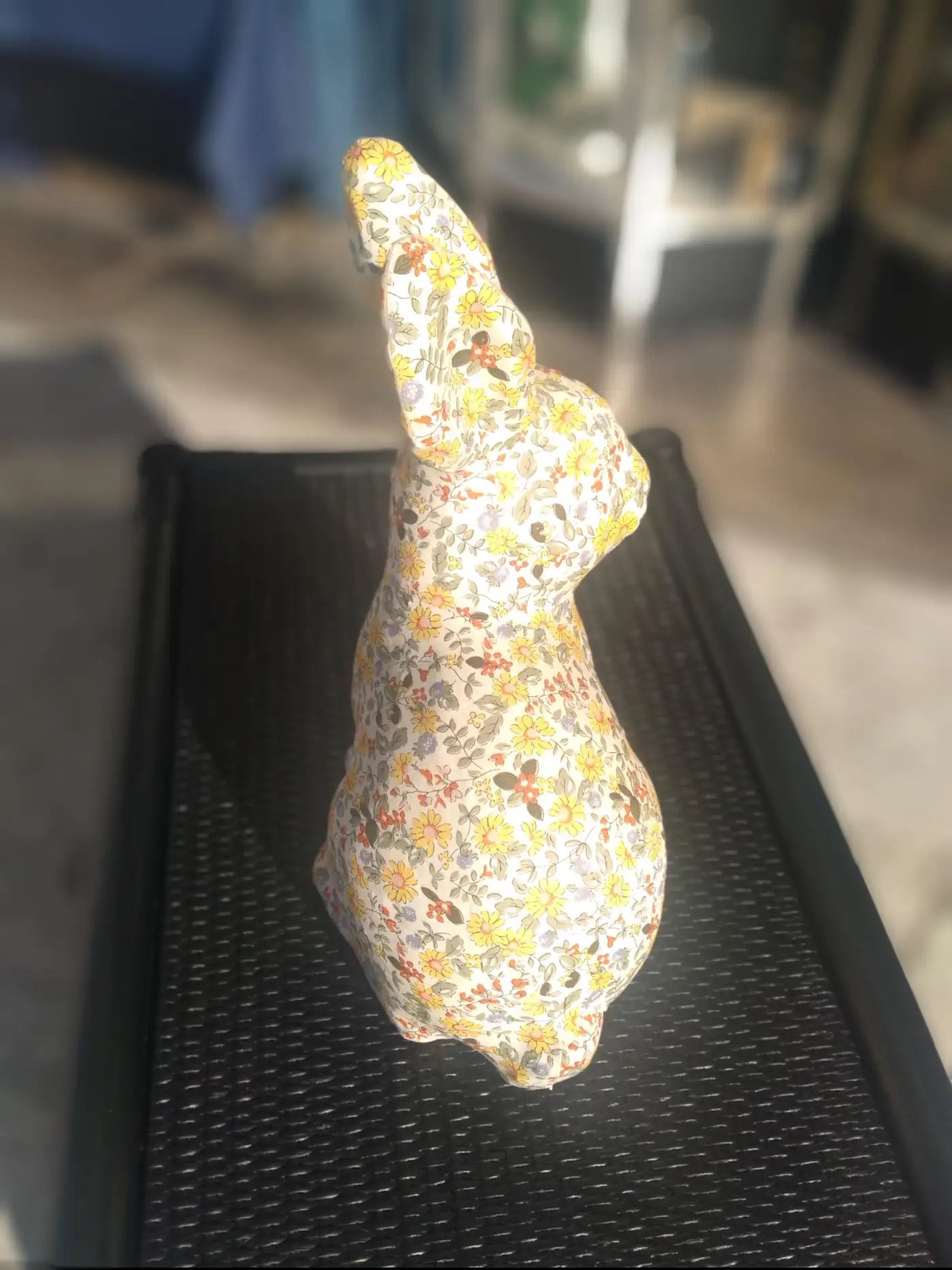 Textile rabbit figurine for home decor