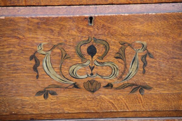 Mission-style 6ft oak storage armoire