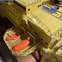 Brass oil industry sculpture with base