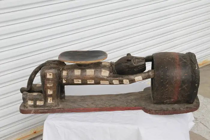 Decorative African drum sculpture with authentic design