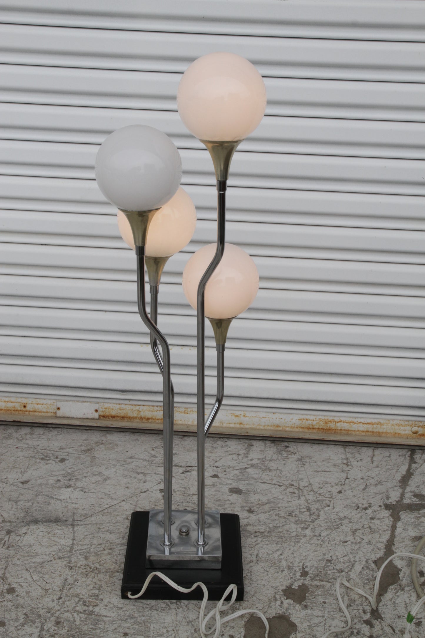 Mid-Century Modern Cascading Multi-Bulb Chrome Floor Lamp