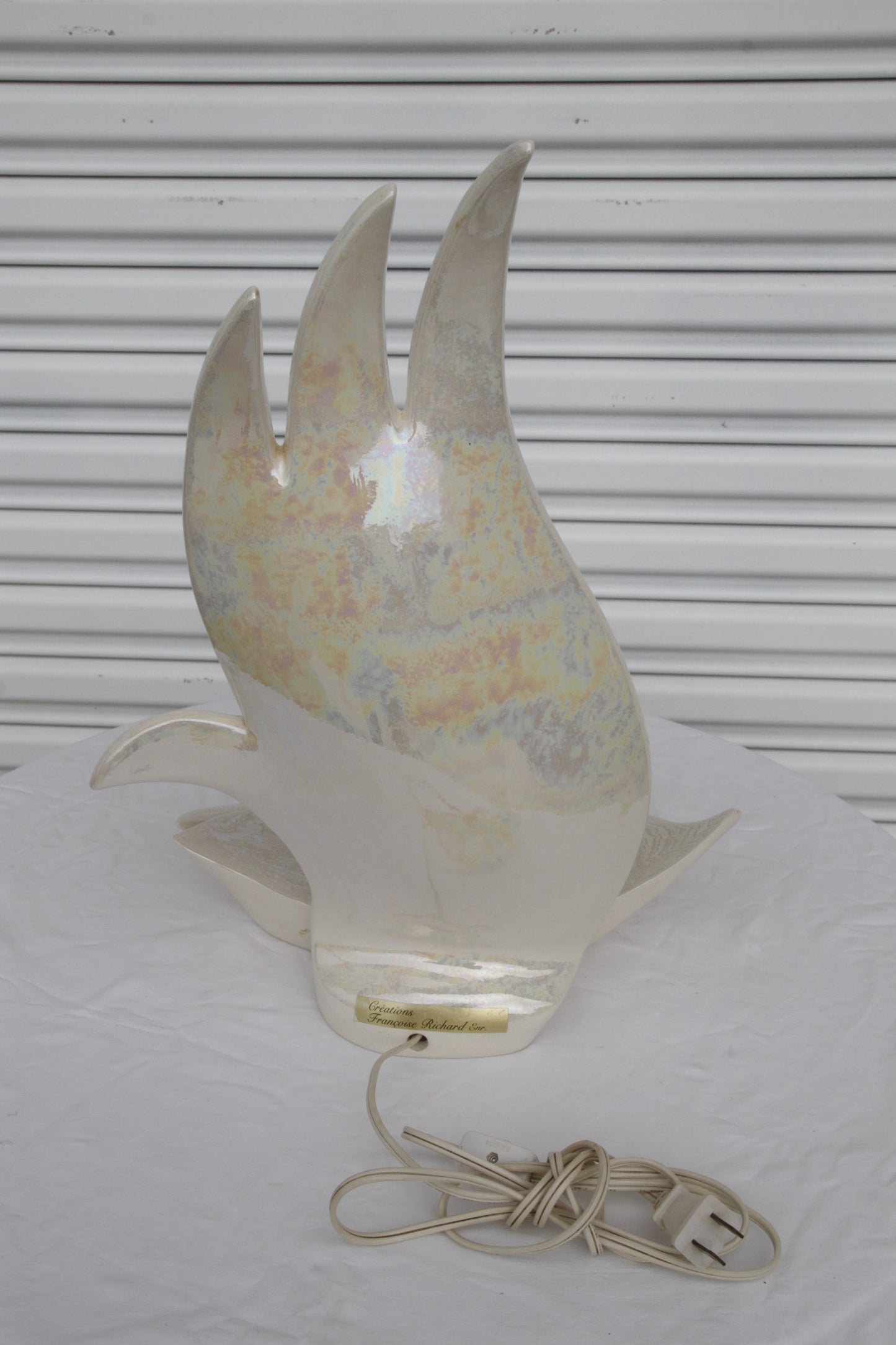 Bubbled Acrylic Glass Table Lamp from Maison Rougier, 1970s