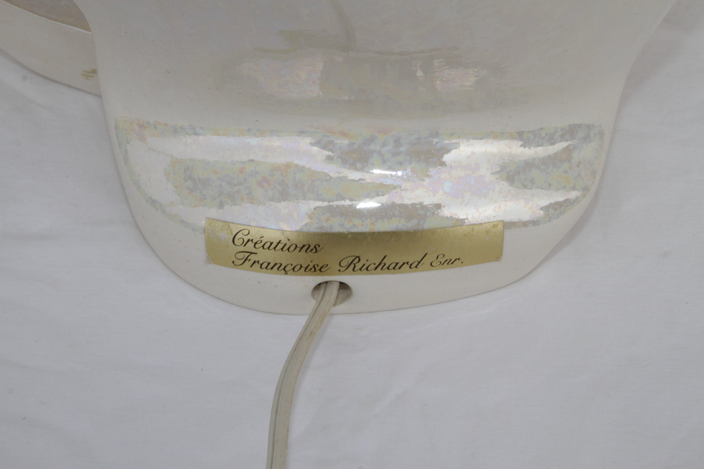 Bubbled Acrylic Glass Table Lamp from Maison Rougier, 1970s