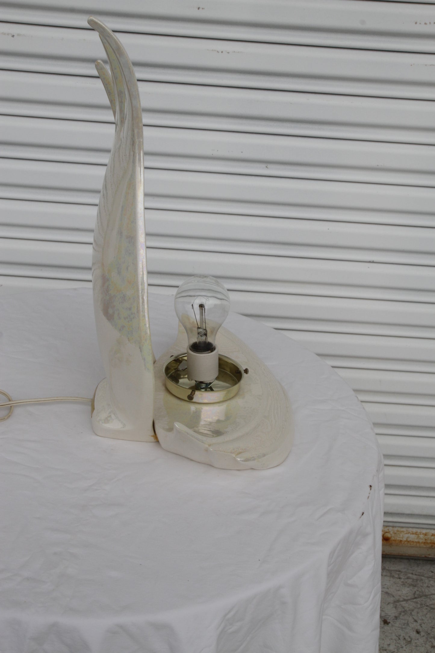Bubbled Acrylic Glass Table Lamp from Maison Rougier, 1970s