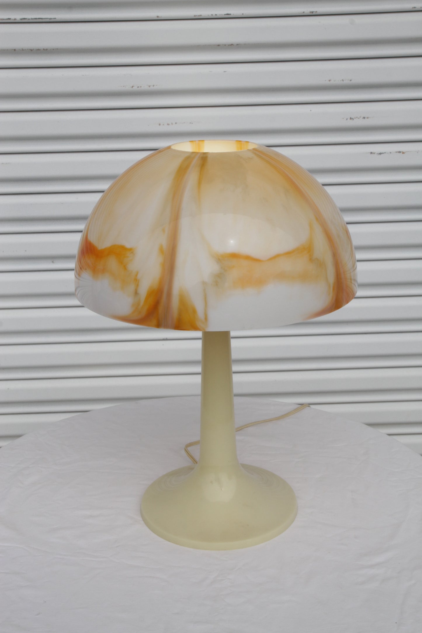 Mid Century Modern Orange Mushroom Lamps