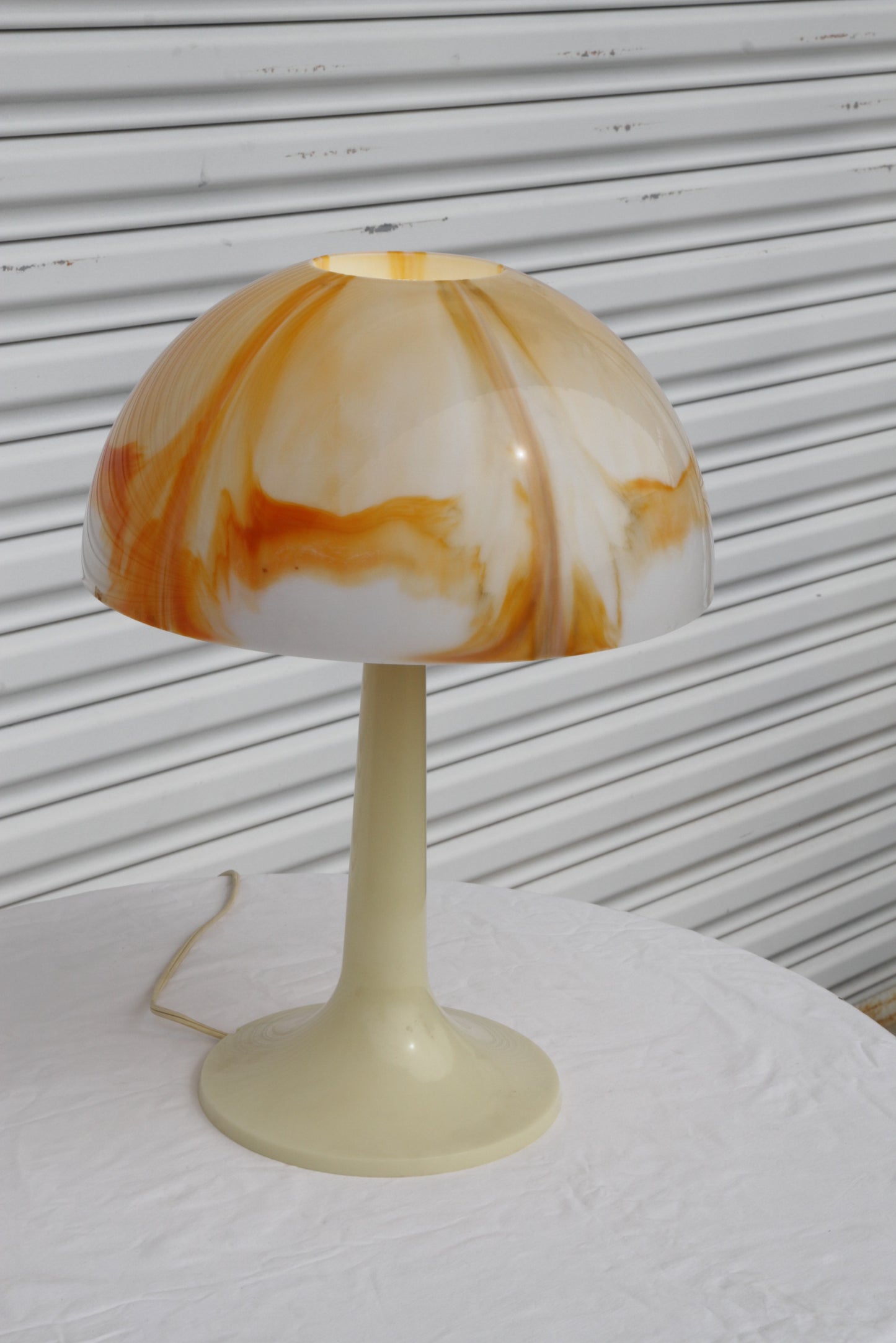 Mid Century Modern Orange Mushroom Lamps