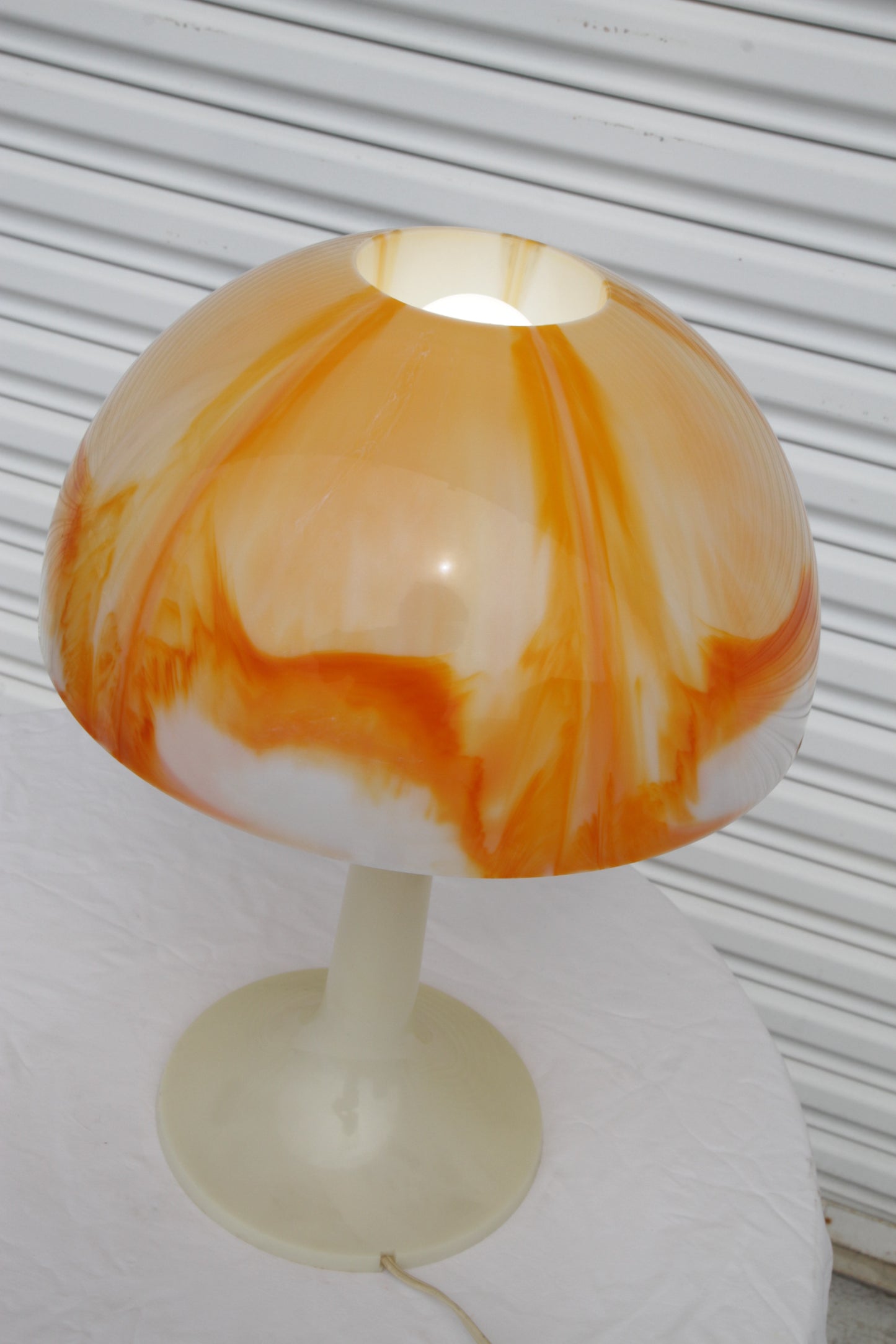 Mid Century Modern Orange Mushroom Lamps