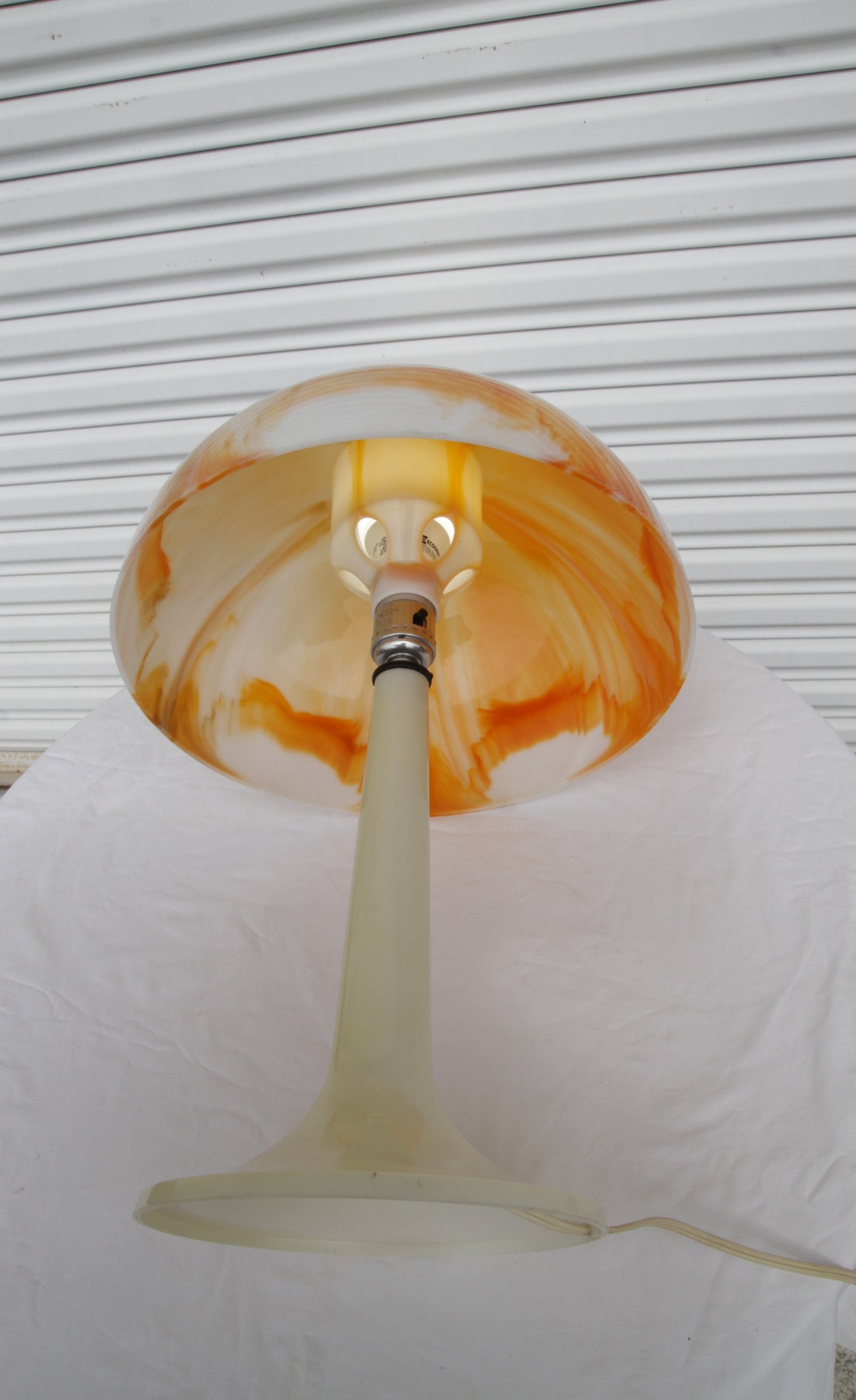 Mid Century Modern Orange Mushroom Lamps