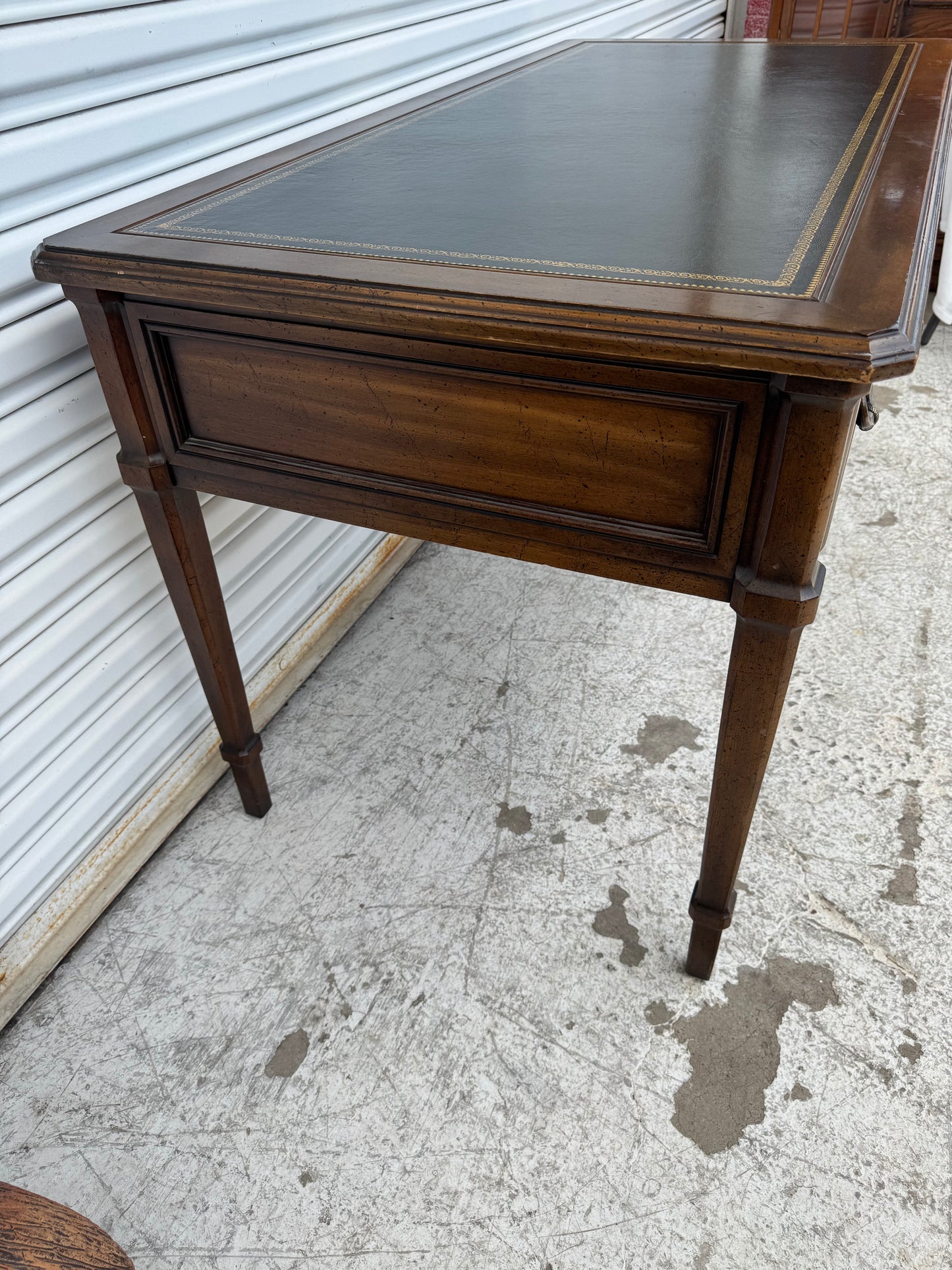 Vintage Italian Provincial 1970's Sligh Lowry Writing Desk Leather Top